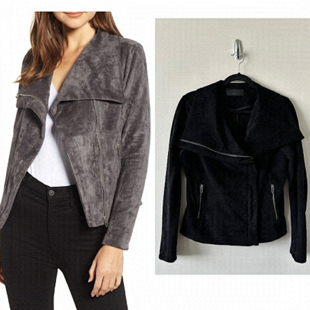 BLANKNYC-LEGENDARY Faux Suede Jacket In Black (Size:Medium)